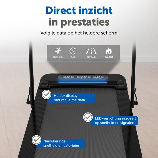 ACTYV Laufband Zusammenklappbar 1-12km/h - Inklusive Schmieröl, Schutzmatte - Laufband - Tretmühle - Laufband - Gehhilfe - Für Zuhause - Elektrisch - Zusammenklappbar