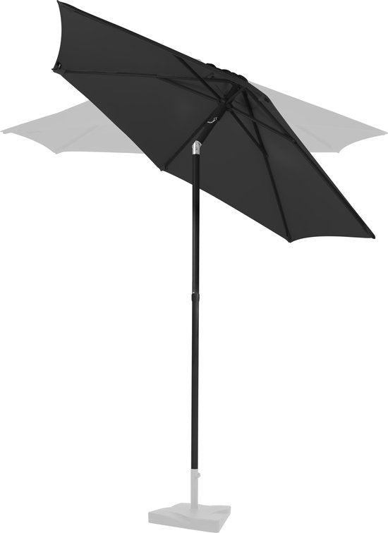 VONROC Premium Sonnenschirm Torbole - Ø200cm - Strapazierfähiger Stockschirm - UV-beständiges Gewebe - Anthrazit/Schwarz - inkl. Schutzhülle