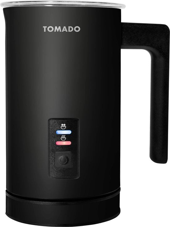Tomado TMF1201B - Elektrischer Milchaufschäumer - Heißes und kaltes Aufschäumen - Heizung - Cappuccinozubereitung - Mattschwarz