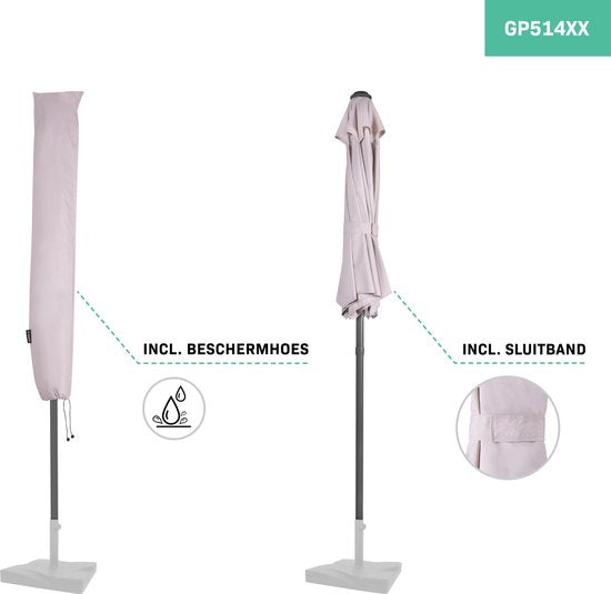 VONROC Premium Stick Sonnenschirm Torbole Ø200cm - Inkl. Schutzhülle - Runder Sonnenschirm - UV-beständiger Stoff - Beige