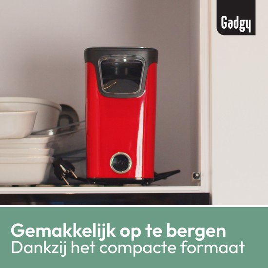 Gadgy Popcornmaschine - Heißluft-Popcorn-Maschine - 1100 Watt - mit Messlöffel - Kinderparty