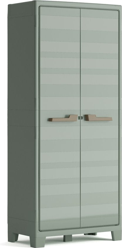 Keter Planet Outdoor Lagerschrank hoch - 3 Regale - 80x44x182cm - Grau/Schwarz