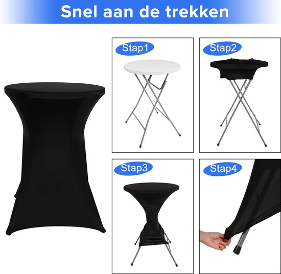Saaf Bartable Rock Set - 2 Stück - ∅80-85 x 110cm - Bartable Bezug - Waschbar und Elastisch - Schwarz