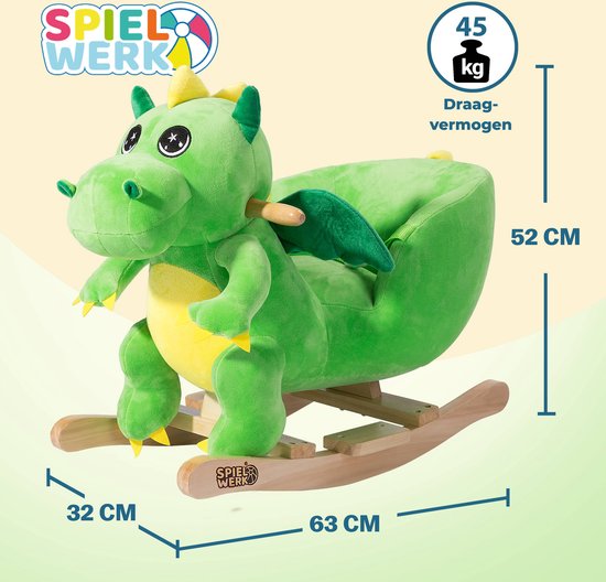 Spielwerk Schaukelstuhl Kinder Dino mit Sicherheitsgurt