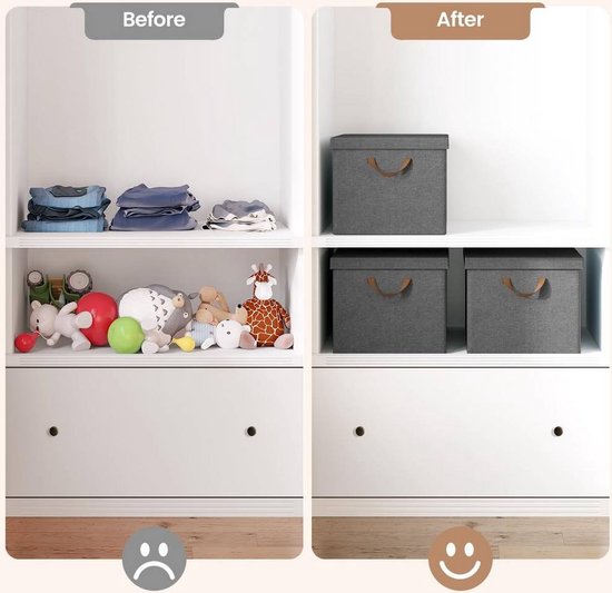 Rootz 5er-Set faltbarer Aufbewahrungsboxen – Ordnungsboxen – Faltbare Behälter – Schutzdeckel – Platzsparend – Langlebiges Design – 20 l, 27 l, 36 l, 51 l