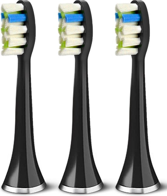 Bintoi® iSonic ProClean - Elektrische Zahnbürstenköpfe - 3 Stück - Geeignet für Bintoi iSonic D700/D600 - Jahresbedarf - Schwarz