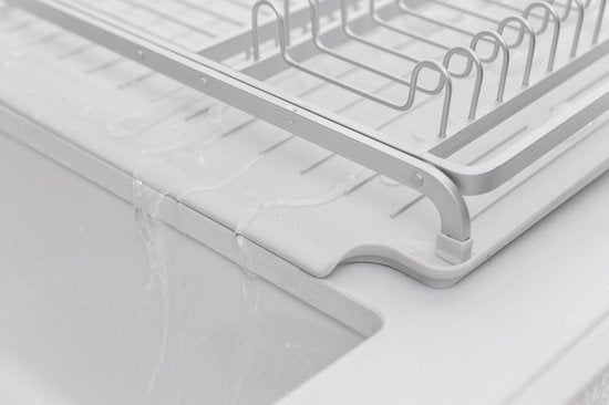 Brabantia SinkSide Abtropfgestell – mit Auffangschale und Besteckhalter – Hellgrau