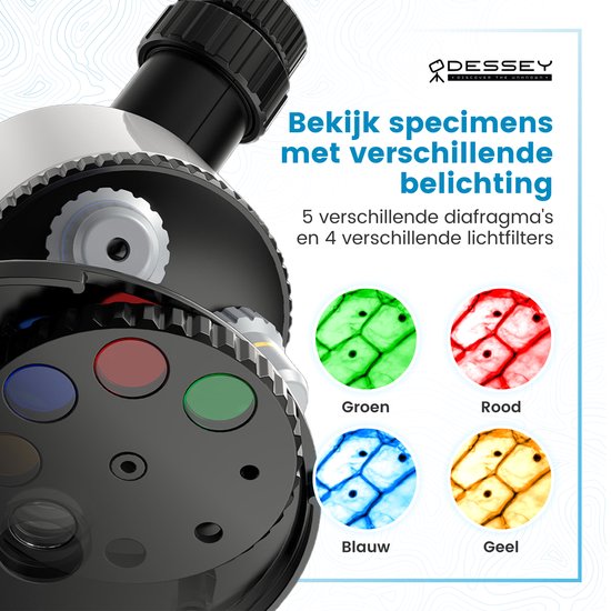 ODESSEY Julius Edition Mikroskop - Werkzeug Set - 100x–1200x Vergrößerung - Smartphone Adapter - Doppel LED Beleuchtung - Weiß