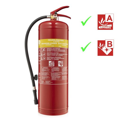 Smartwares Feuerlöscher - 9 Liter - Schaum - Brandklasse AB - BSI zertifiziert