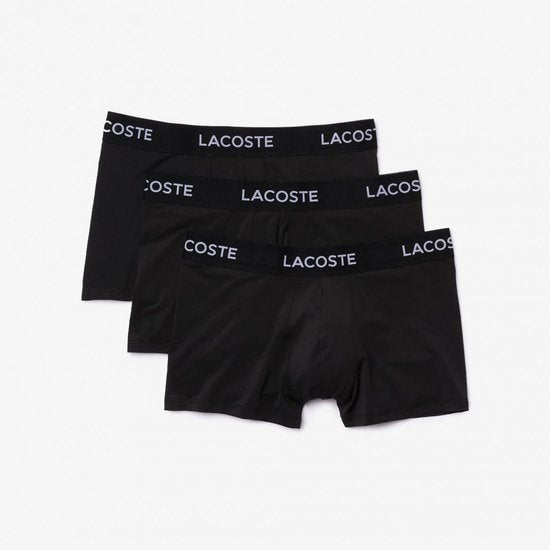 Lacoste Herren 3P Mikrofaser-Boxershorts, Basic, schwarz
