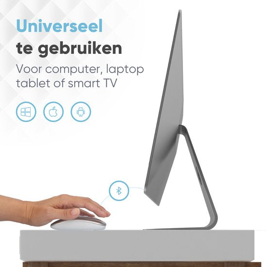 Trendfield Wireless Mouse - Wiederaufladbar - Bluetooth - Ergonomisch - Mit Silent Click - Für alle Laptops - Silber