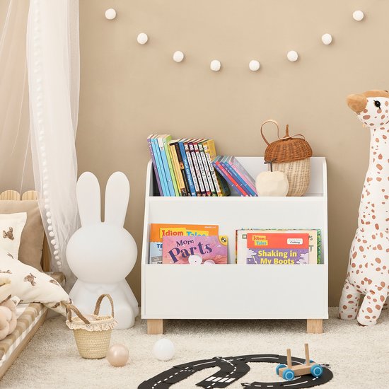 SoBuy KMB54-W Kinderbuchregal - Weißes Regal für Spielzeug und Bücher