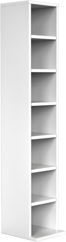 VDD Wandschrank - 7 Einlegeböden - 21x21x115 cm - Weiß