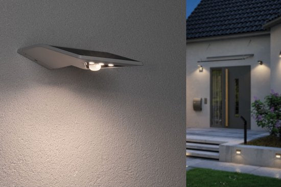 Solar-LED-Hausnummernbeleuchtung Yoko, dämmerungsgesteuerter Bewegungsmelder (IR), IP44, 3000 K, 42 lm, weiß