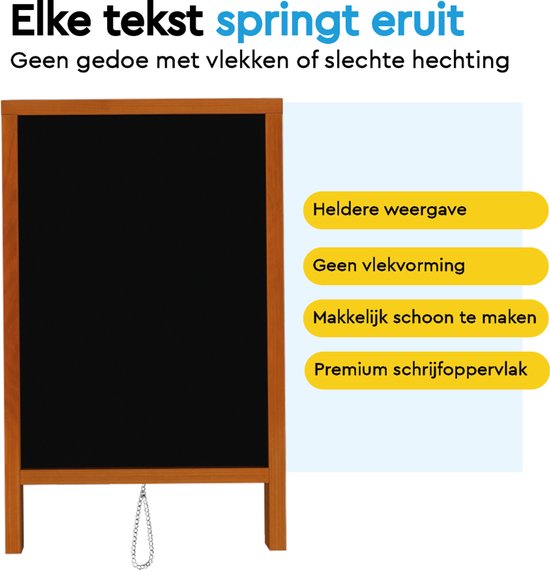 BRASQ Kreidetafel Mahagoni - 55x 85 CM - Kreidetafel - Werbeschild - Bürgersteigschild - Einseitig - für Innen und Außen - Gastgewerbe