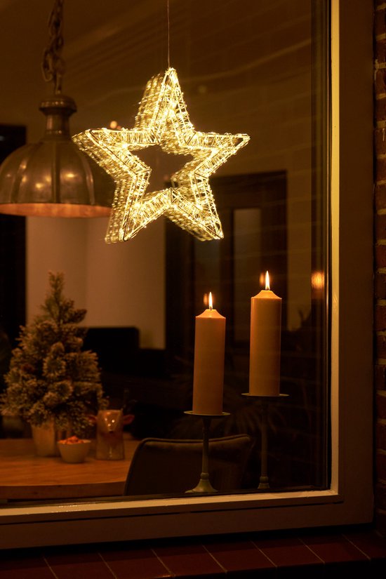 Luca Lighting Star Pendelleuchte mit warmweißer LED-Beleuchtung - Ø36 cm - Metall - Weiß