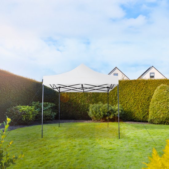 VONROC Partyzelt - 3x3 m - Premium easy-up Partyzelt - Modulares Design - Faltbar - Wasserdicht - Stahlrahmen - 50+ UV Schutz - Inklusive Aufbewahrungstasche - Weiß