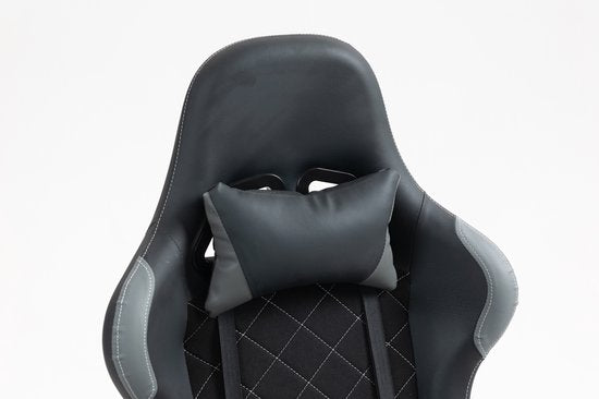 VDD Gaming - Game Chair - Game Chair mit Fußstütze - Game Chair Schwarz - Gaming Chair - Bürostuhl Gaming - Ergonomischer Bürostuhl - Mit Nackenkissen & verstellbarem Rückenkissen - Game Chair mit Fußstütze - Ergonomischer Game Chair - Drehstuhl - Schwarz