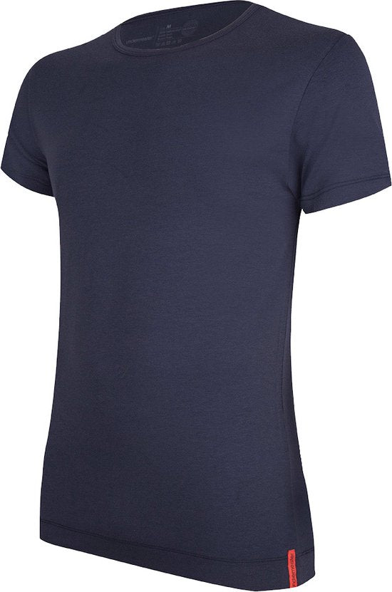 Undiemeister T-Shirt für Herren – Slim-Fit-T-Shirt – Schweißhemmend – Storm Cloud (Dunkelblau) – Tencel – Seidenweich – Atmungsaktiv – Antibakteriell – Kurze Ärmel – Rundhalsausschnitt – Größe M
