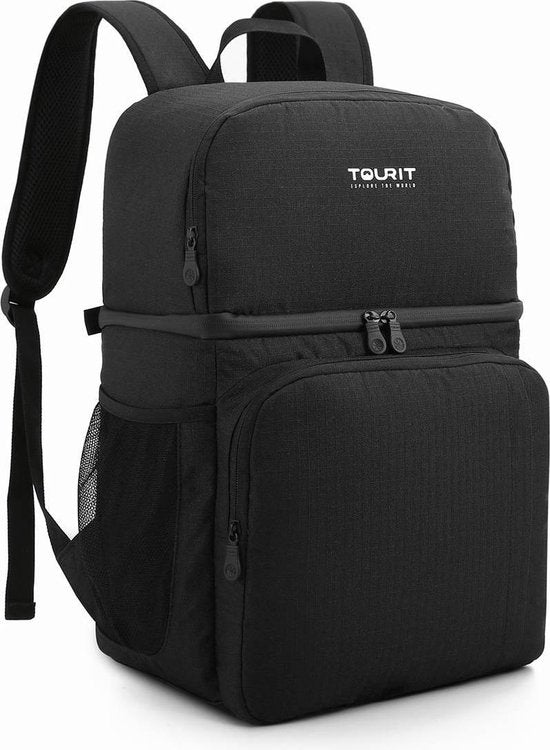Kühlrucksack (28L) - Für 16 Dosen - Lunchtasche für Frauen und Männer - Schwarz