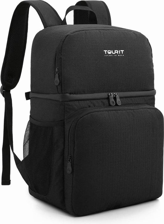Kühlrucksack (28L) - Für 16 Dosen - Lunchtasche für Frauen und Männer - Schwarz