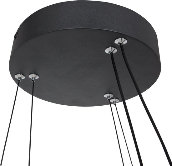 Steinhauer Pendelleuchte Ringlux - schwarz - Metall - 60 cm - eingebautes LED-Modul - 3514ZW