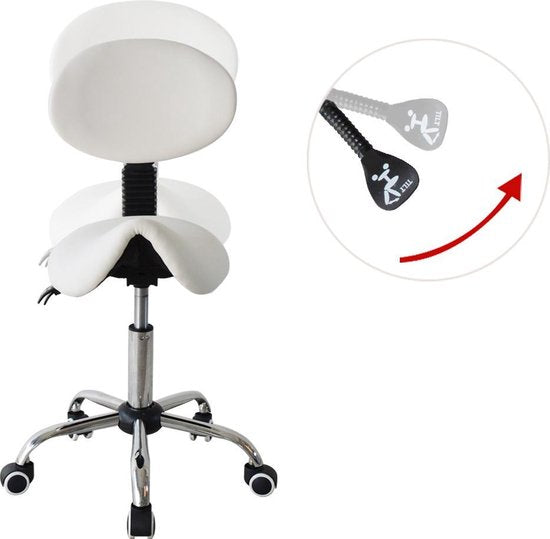 Sattelhocker ergonomische Rückenlehne kippbar - Barbierhocker - tabouret - höhenverstellbar