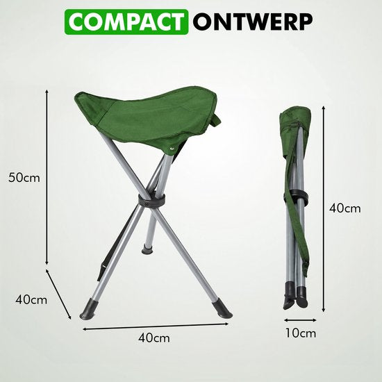 Travelhawk Faltbarer Hocker - Hocker - Campingstuhl - faltbar - Angelstuhl - Fußstütze - Grün