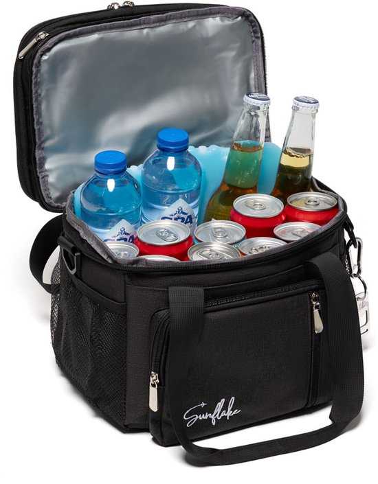 Cool Bag Lunch - Cool Bag Small - 15 Liter Lunch Bag Adult - Lunch Bag für Frauen & Männer - Schwarz - Sunflake
