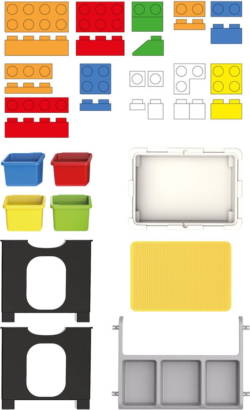 Eddy Toys - Spieltisch - 300-teilig - 48 x 35 x 31 cm - ab 3 Jahren - Kunststoff - Bunt