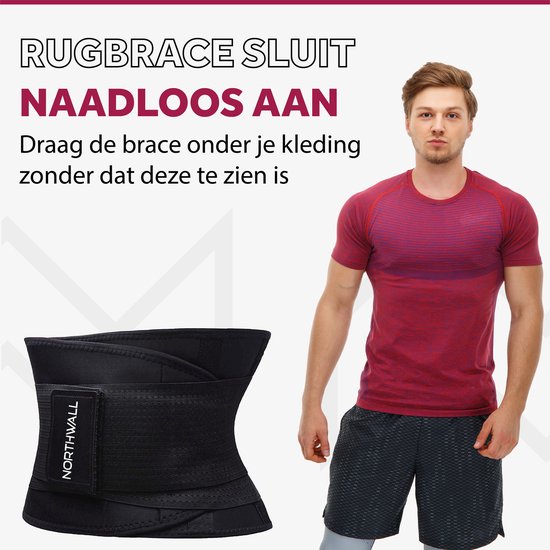 Northwall® Rückenbandage für den unteren Rücken - Rückenkorrektur für sofortige Schmerzlinderung, Rückenunterstützung und Komfort - Haltungskorrektur - Rückenbandage Schwarz XXL (Taille: 121 - 140 cm)