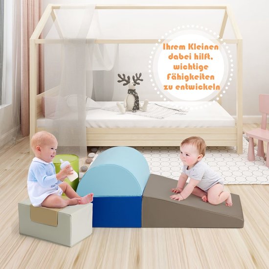 Coast 6-teilige weiche Bauklötze, große Bauklötze für Kinder, Riesenbauklötze, Schaumstoffbauklötze, braun