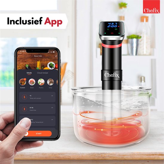 VAIVE Sous Vide Stick - Inklusive Wi-Fi und App - Smarter Slowcooker - Cooking Cooker