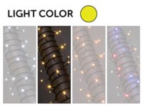 Kuma LED, Lichtgirlande, 12 m, 1020 LEDs, warmweiß, schwarzes Kabel, für den Innen- und Außenbereich, Modulator, 24 V