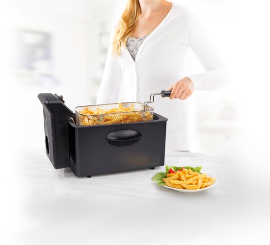 Princess Friteuse 182729 - Friteuse - 4 Liter - Kaltzone - 2000 Watt - Black Steel Collection