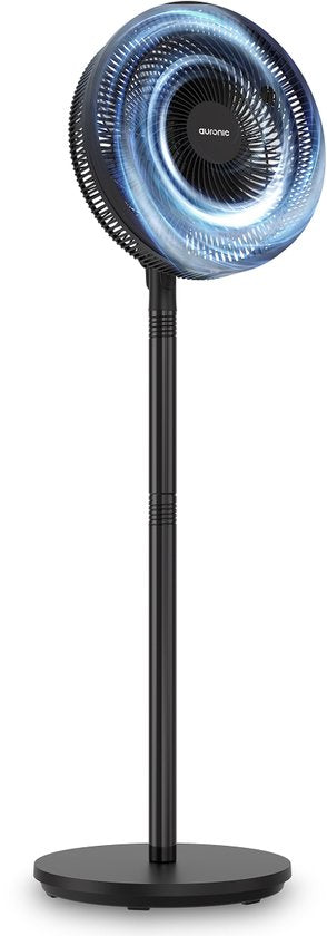 Auronic Stativventilator - Standventilator - höhenverstellbar - drehbar - flüsterleise - 3 Geschwindigkeiten - leiser Ventilator - schwarz