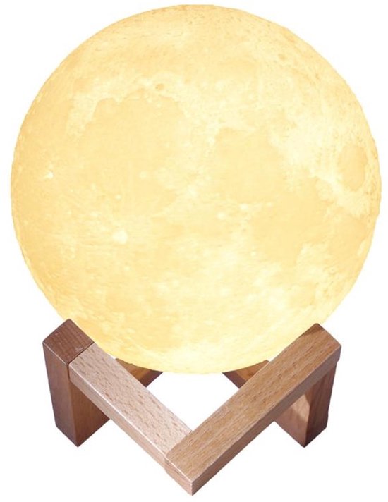 Denver Moon Lamp 3D - Bluetooth-Lautsprecher kabellos - Tischlampe fürs Schlafzimmer - Musiksynchronisation - inkl. Fernbedienung - Mondlampe - LBS150