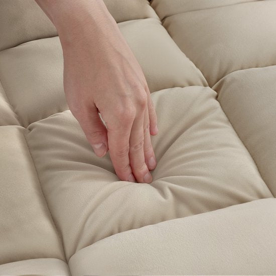 tectake Relaxsessel - Liegesessel - XXL-Bodensessel - klappbar mit Liegefunktion - Bodensessel mit verstellbarer Rückenlehne - als Sessel, Sitzkissen, Bodenkissen, Liegesessel oder zur Meditation verwendbar - Beige