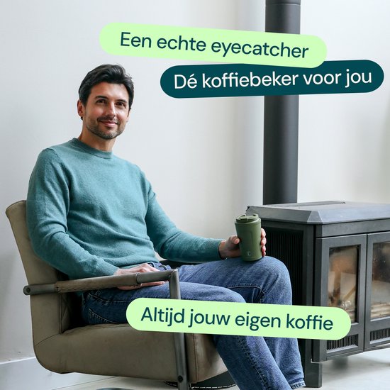 Castagnola Thermosbecher - Kaffeebecher To Go - Reisebecher für Kaffee und Tee - Teebecher - 380 ML - Edelstahl - Grün