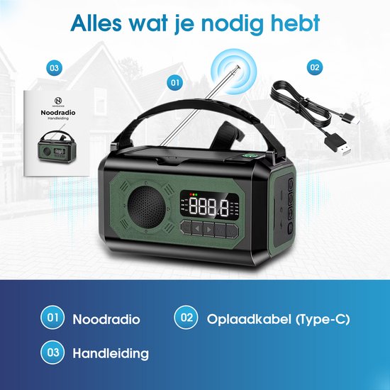 Novalance Emergency Radio - Solar Rewindable 12,000mAh - MODELL 2025 - Solar-Powerbank - Survival Emergency Kit - Taschenlampe - Notfall-Kit - Notfall-Ration - Radio