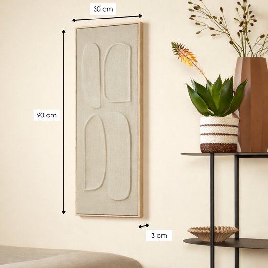 Mica Decorations Wanddekoration – Wandpaneel mit abstrakter Kunst, 90 x 30 x 3 cm – Wohnaccessoire für Wohnzimmer oder Schlafzimmer – Braun