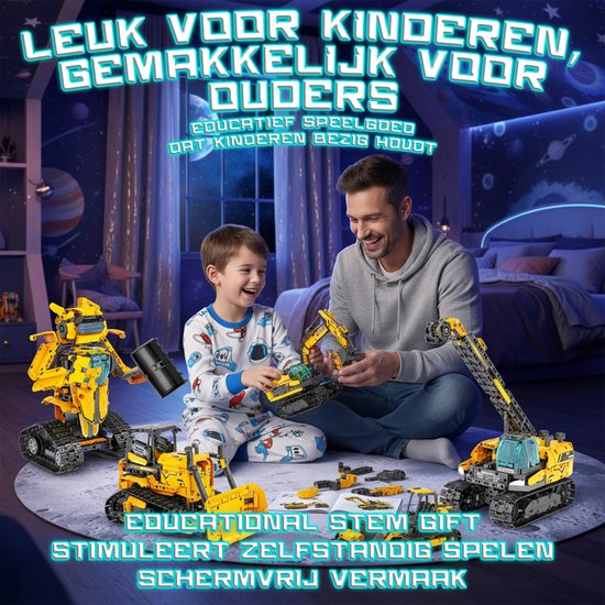 Qualitá® Roboterbaukasten 5 in 1 - Lernspielzeug - Roboterspielzeug - Roboterbaukasten - MINT-Spielzeug - Programmieren für Kinder - Interaktives Spielzeug - 736 Teile - 7-9 Jahre
