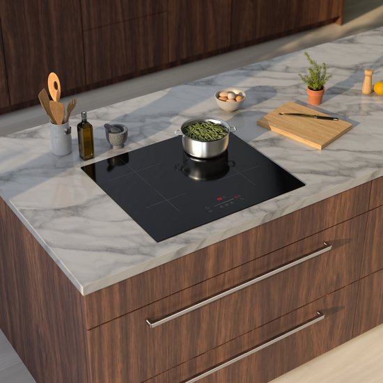 Inventum IKI6008 - Einbau-Induktionskochfeld - 60 cm - 4 Kochzonen - 1-Phasen Plug and Play - Randlos - Schwarz
