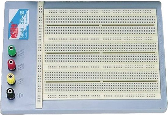 Velleman Hochwertiges Breadboard - Lötfrei - 2420 Kontakte - Arduino kompatibel - Grau