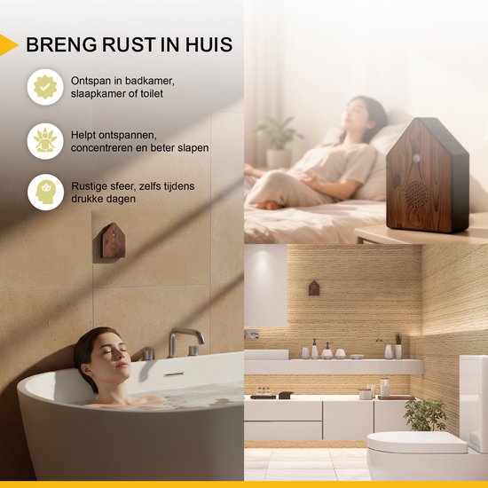 UPLY Vogelhaus mit Sound - Vogelhaus mit Sensor - 5 Naturgeräusche für Toilette/WC - Bewegungsmelder - Schalterbox - Geschenk - Inkl.