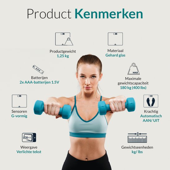 e.volve Personenwaage Digital - Präzisionswaage - Digitalwaage - Inkl. Batterien - Schwarz