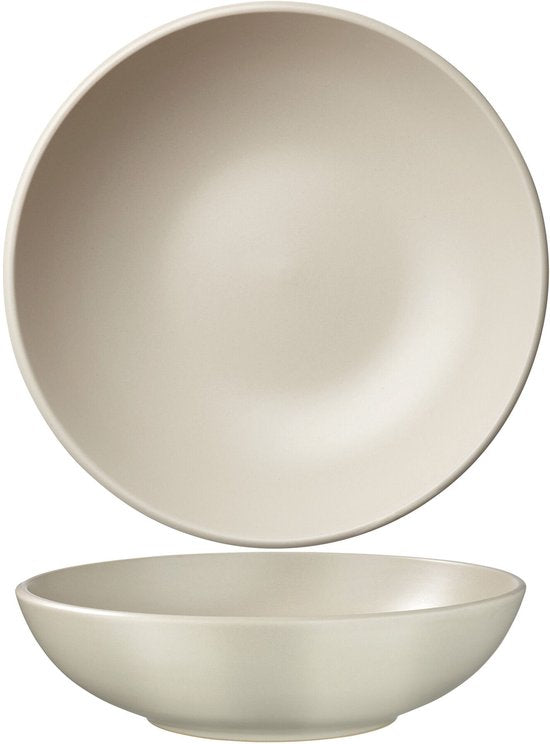 tectake® Geschirrset Una - 30-teilig - Steingut - 6 Personen - Stilvolles und langlebiges Geschirr - Geschirrset mit großen und kleinen Tellern, Schalen, Schüsseln - Tassen - Taupe