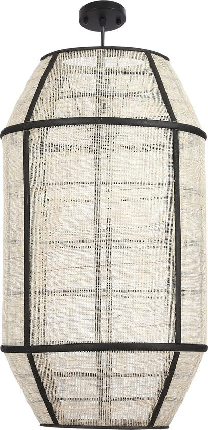 Mica Decorations Pella Pendelleuchte - H58 x Ø33 cm - Leinen - Off-white
