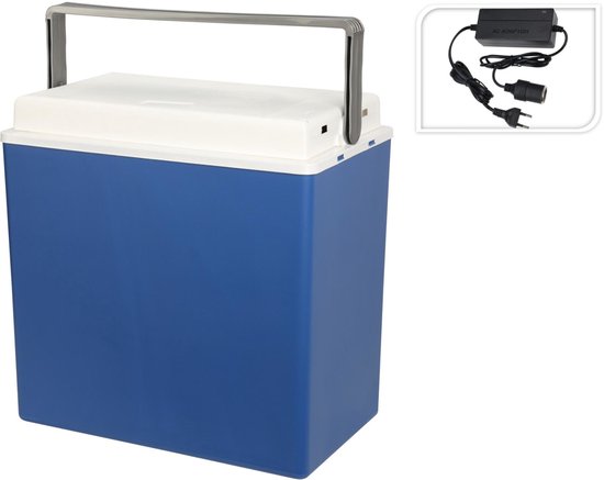 Elektrische Kühlbox 24 l, 12 V/230 V – für Camping und Strand – blau – 8720573947718