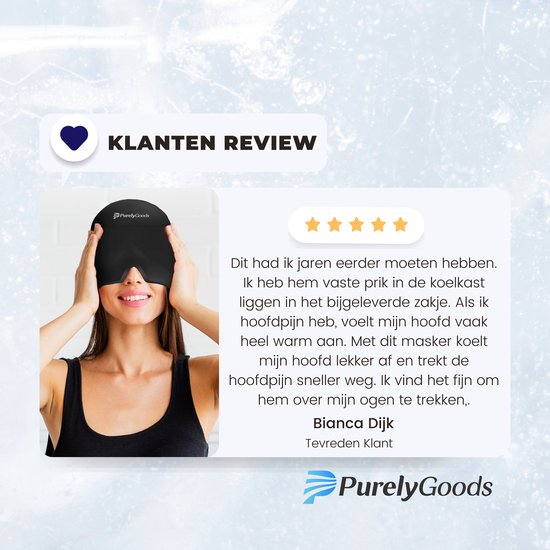 PurelyGoods® Migräne-Maske 600gr. - Migräne-Maske - Hot/Coldpack - Icepack - Wärme- und Kältetherapie - inkl. Gefrierbeutel - Schwarz